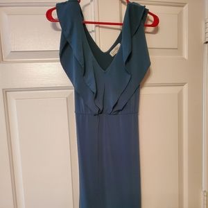 Dark Teal V Neck Dress